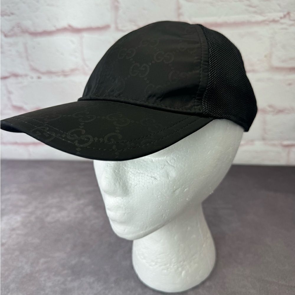 Gucci Black Gg Mesh Baseball Cap Hat Small - Picture 4 of 16
